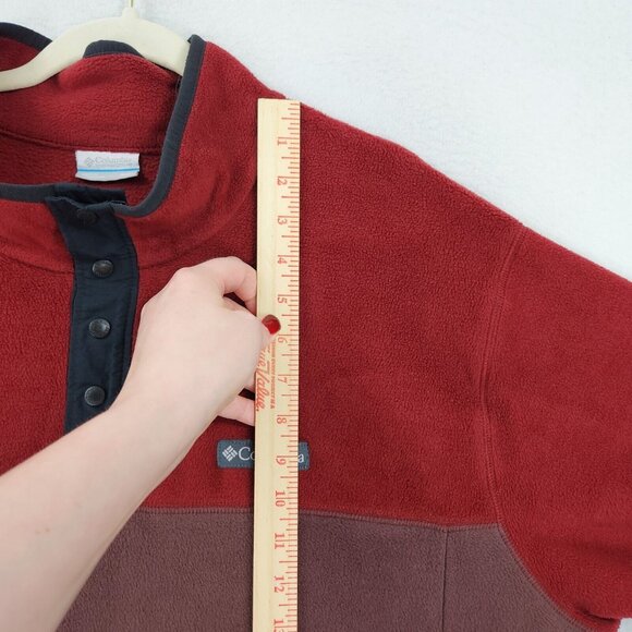 Columbia Sweater Mens XXL Red Fleece Quarter Snap Pullover Casual Outdoor - Picture 4 of 9